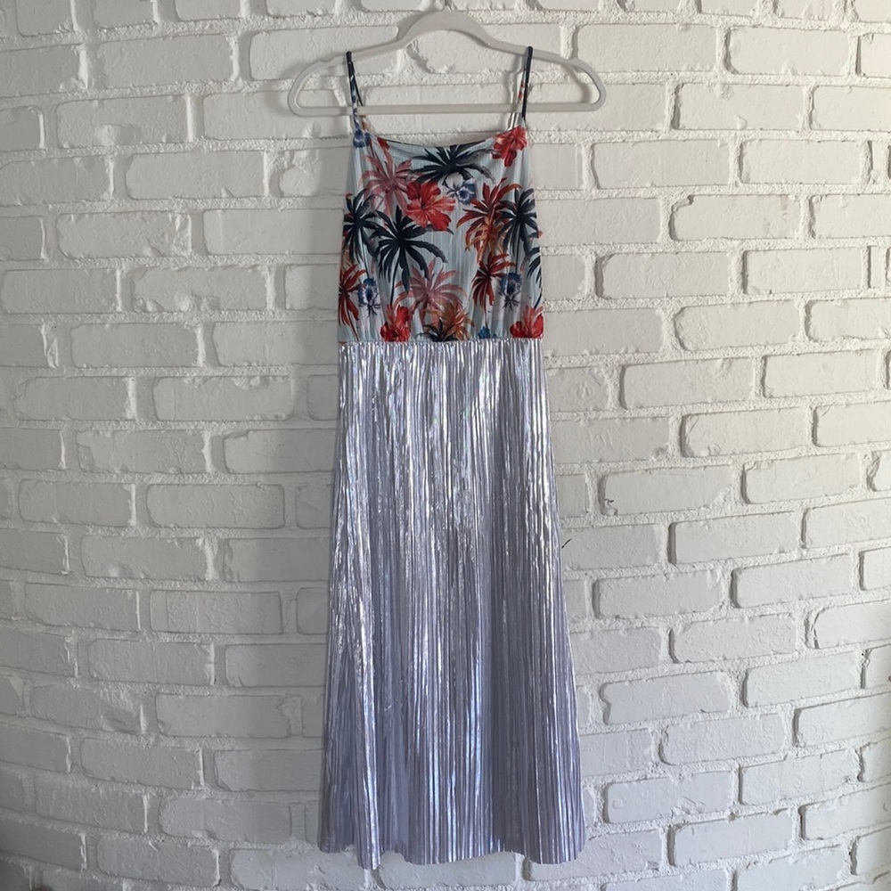 ZARA FLORAL & METALLIC DRESS